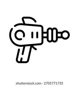 Icono lineal fácil de editar de la pistola láser futurista