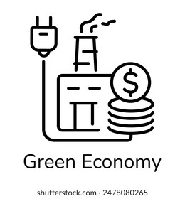 Icono lineal de economía verde fácil de editar 