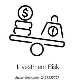 Easy to edit linear icon of investment risk 