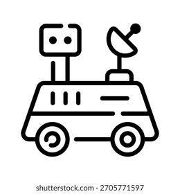 Easy to edit linear icon of lunar rover vehicle