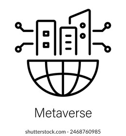 Einfach zu editierendes lineares Icon der Metaverse 