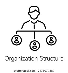 Easy to edit linear icon of organization structure 