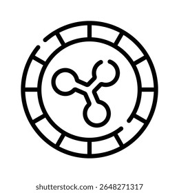 Icono lineal fácil de editar de la criptomoneda de ripple