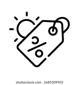 Easy to edit linear icon of summer sale