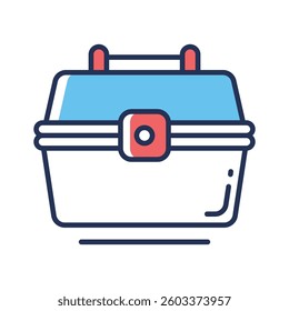 Easy to edit linear style icon showing toolbox