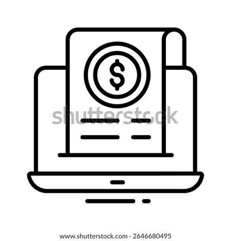 Easy to edit outline icon of online invoice form