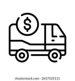 Einfacher Umriss Symbol des sicheren Bank Van