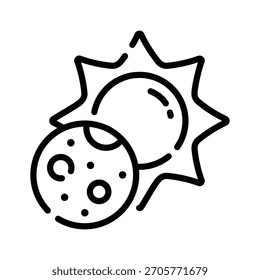 Fácil de editar ícone de contorno do eclipse solar