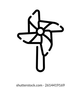 Easy to edit outline style icon of paper pinwheel