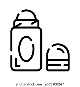 Easy to edit outline style icon of deodorant roller bottle