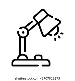 Icono de estilo de contorno fácil de editar de la lámpara de escritorio de estudio