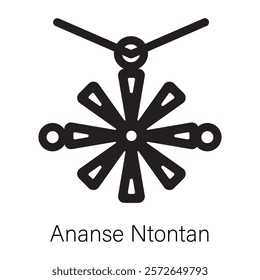 Easy to edit solid icon of ananse ntontan