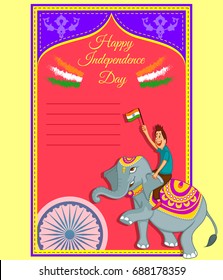 easy to edit vector cartoon illustration of India independence day