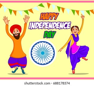 easy to edit vector cartoon illustration of India independence day