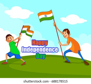 easy to edit vector cartoon illustration of India independence day