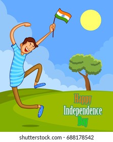 easy to edit vector cartoon illustration of India independence day
