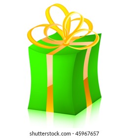 Easy to edit vector gift box (green variant)