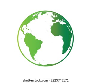 easy edit vector globe icon, green gradient sphere globe space vector concept
