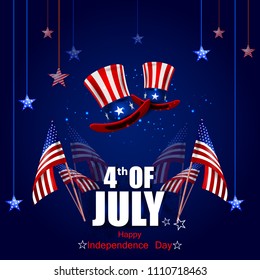 easy to edit vector illustration of 4th July, Independence day of America