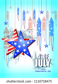 easy to edit vector illustration of 4th of July Independence Day of America background