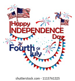 easy to edit vector illustration of 4th July, Independence day of America
