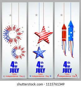 easy to edit vector illustration of 4th of July Independence Day of America background