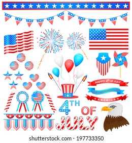 easy to edit vector illustration of 4th of July design element