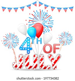 easy to edit vector illustration of 4th of July background
