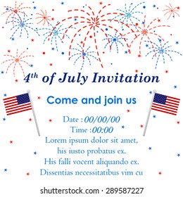 easy to edit vector illustration of 4th of July Independence Day of America background