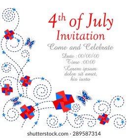 easy to edit vector illustration of 4th of July Independence Day of America background