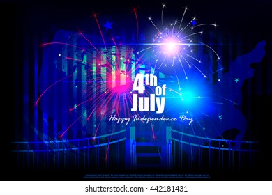 easy to edit vector illustration of 4th July, Independence day of America