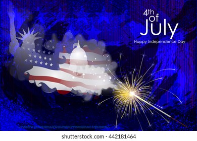 easy to edit vector illustration of 4th July, Independence day of America