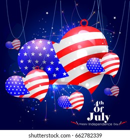easy to edit vector illustration of 4th July, Independence day of America