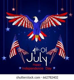 easy to edit vector illustration of 4th July, Independence day of America