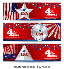 easy to edit vector illustration of 4th July, Independence day of America