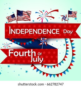 easy to edit vector illustration of 4th July, Independence day of America