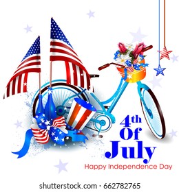 easy to edit vector illustration of 4th July, Independence day of America