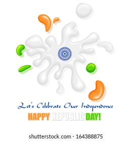 easy to edit vector illustration of abstract colorful splash making Indian Flag