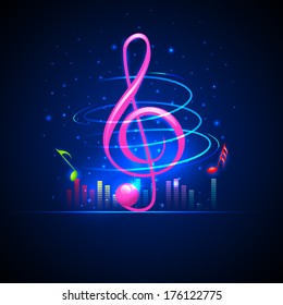 easy to edit vector illustration of abstract musical background with music notes