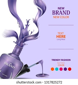 easy to edit vector illustration of advertisement promotion banner for trendy colorful Nail Polish fashion