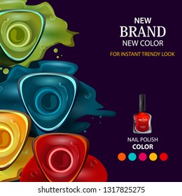 easy to edit vector illustration of advertisement promotion banner for trendy colorful Nail Polish fashion