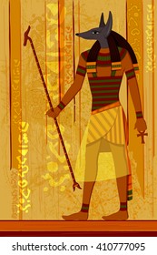 easy to edit vector illustration of antique Egyptian papyrus and hieroglyph background