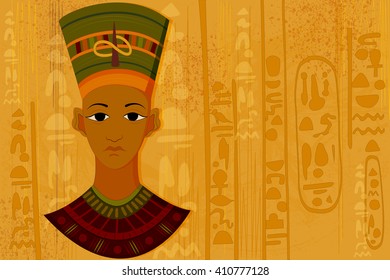easy to edit vector illustration of antique Egyptian papyrus and hieroglyph background