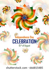 easy to edit vector illustration of Ashoka Chakra on Happy Independence Day of India background