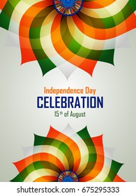 easy to edit vector illustration of Ashoka Chakra on Happy Independence Day of India background
