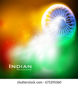 easy to edit vector illustration of Ashoka Chakra on Happy Independence Day of India background
