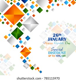 easy to edit vector illustration of Ashoka Chakra on Happy Republic Day of India Sale background