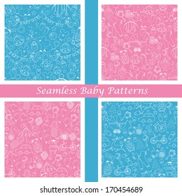 easy to edit vector illustration of baby seamless pattern background