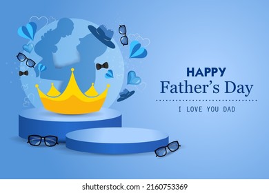 easy to edit vector illustration of background template for Happy Father's Day greetings