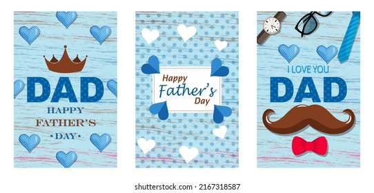 easy to edit vector illustration of background template for Happy Father's Day greetings